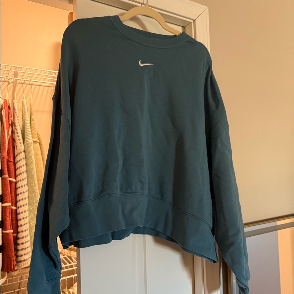 Nike Teal Crewneck with White Logo